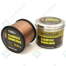 Леска Nautilus Camou Brown Sinking 1200м 7.7кг 0,286мм