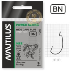 Крючки NAUTILUS Offset Power Series Plus №1/0 1007BN
