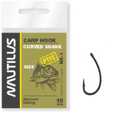 Крючки NAUTILUS Carp Curved Shank NK-1PTFE №6