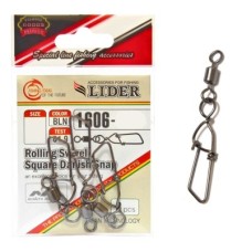 Карабин с вертлюгом LEADER №4 35.1кг 1606-004