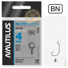 Крючки NAUTILUS Offset Big Eve Series Worm 1005 №4