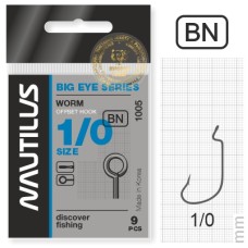 Крючки NAUTILUS Offset Big Eve Series Worm 1005 №1