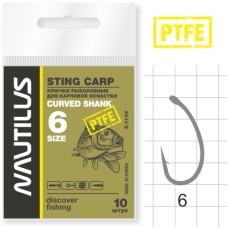Крючки NAUTILUS Sting Curved Shank S-1148PTFE №6