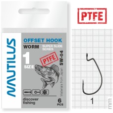 Крючки NAUTILUS Offset Series Worm SW-04PTFE 3/0 (4шт)