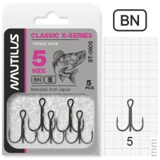 Крючок тройник Nautilus Treble X-series 0905BN №4/0 (уп. 5шт)